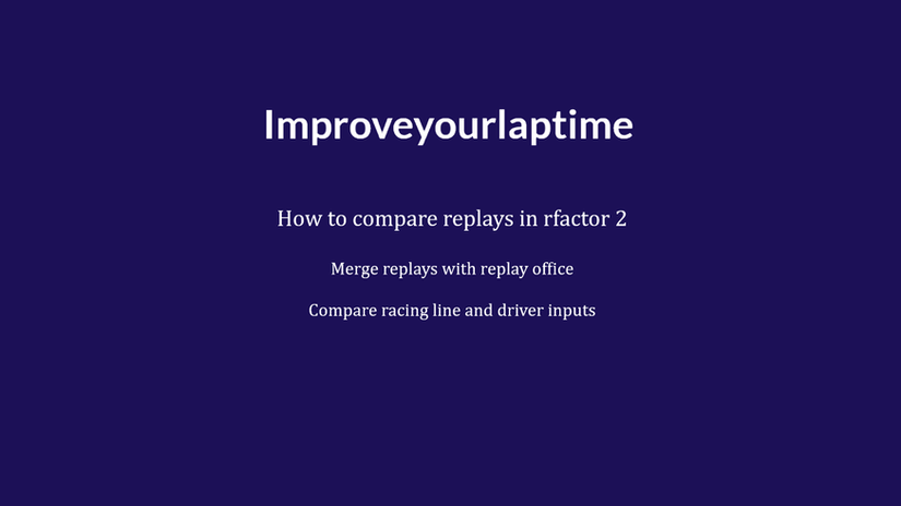 Free 6 How to merge Replays in rfactor 2